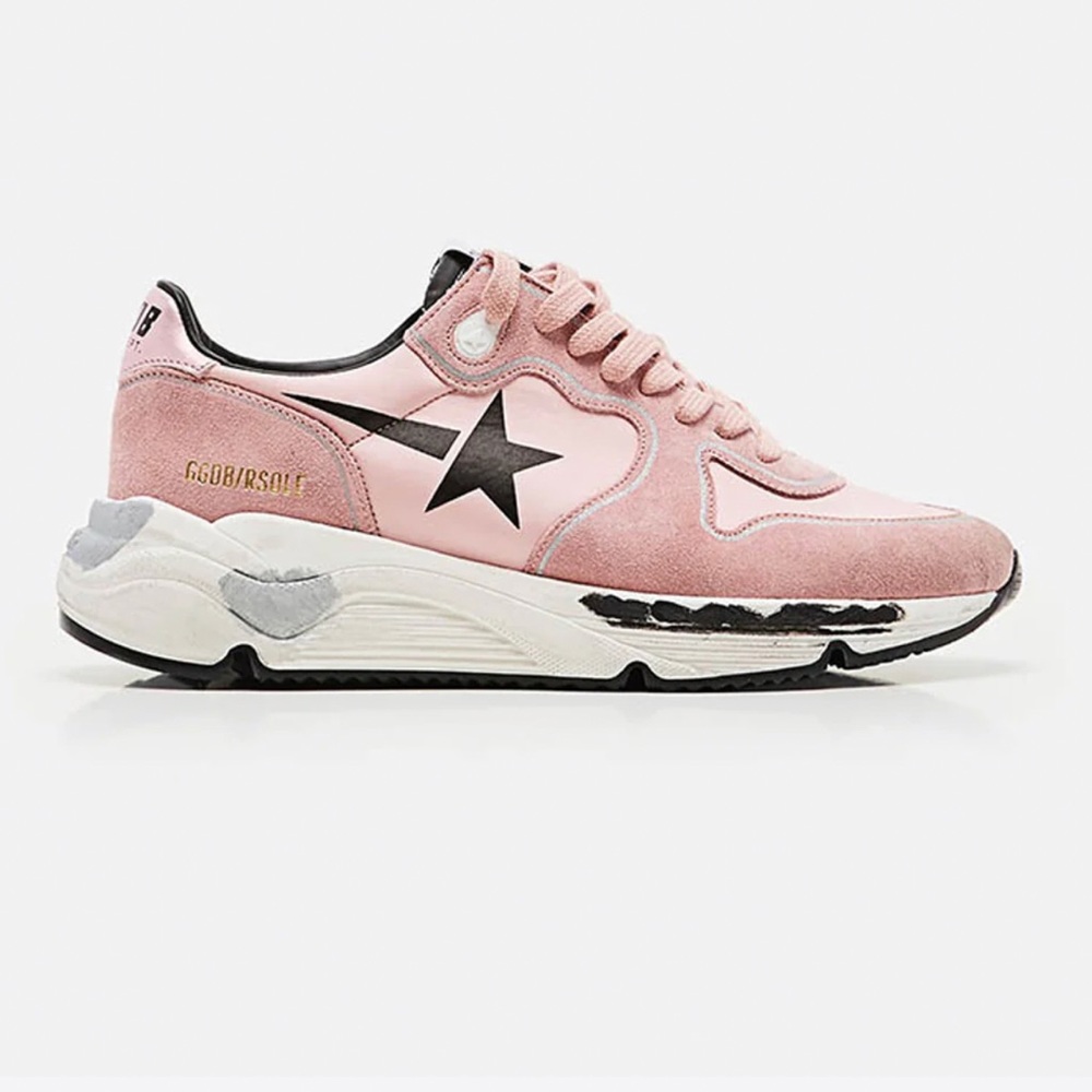 Golden Goose Running Sole Sneakers Pink and Vintage finish, size 36 (US 6-61/2)